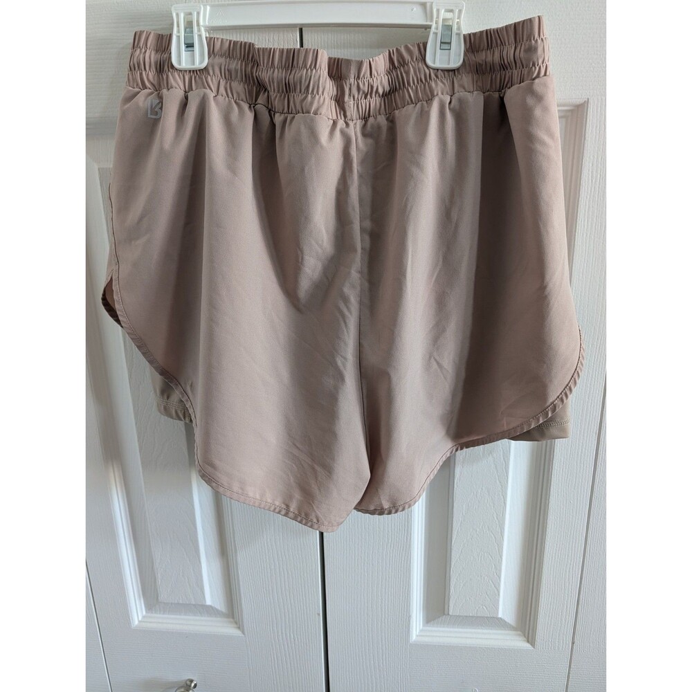 Buffbunny Collection Womens Large Running Shorts Lined High Waisted Beige Mauve